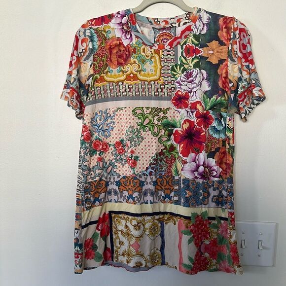 Johnny Was Catalina Block Floral Crewneck Top M-L - Picture 1 of 7